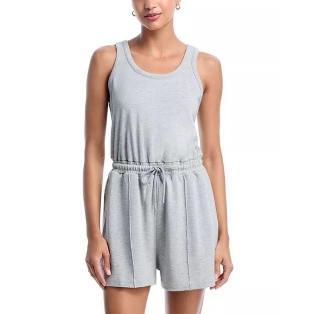 Sweaty Betty After Class Organic Cotton Romper Light Grey XS